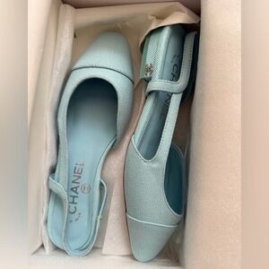 CHANEL Aqua Blue Women's Flats